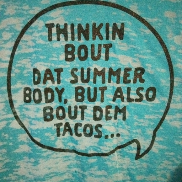 Funny Taco Tee Next Level Lightweight Semi Sheer Blue Short Sleeved V-Neck M - Picture 2 of 9